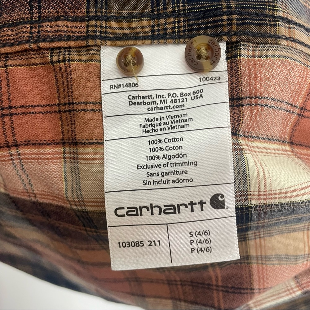 Carhartt Brown and Black Casual Plaid
Button Down Shirt G15 - Picture 4 of 5